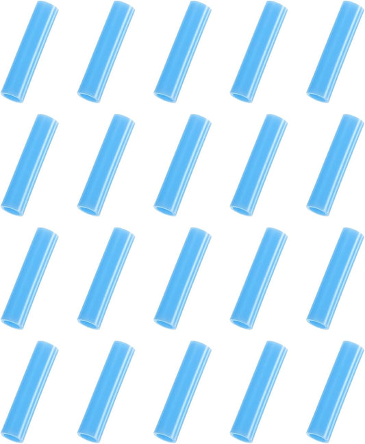 uxcell 20Pcs Silicone Straw Tips, Metal Straw Covers, Soft Reusable Straws Tips Fit for 6mm/0.24" OD Stainless Steel Straws (Sky Blue)