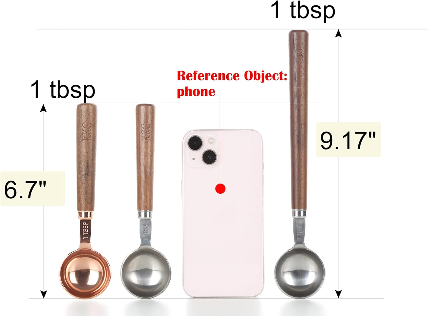 KKC HOME ACCENTS Wooden Long Handle Coffee Scoop - 1 tbsp, 9.17 inch