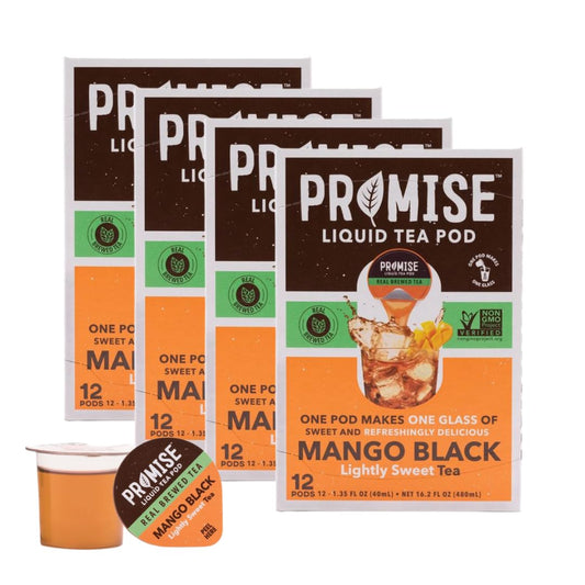 Promise Tea by Java House - Cold-Brewed Tea Concentrate Pods - Ethically Sourced - Mango Black Lightly Sweet Tea - Pack of 48