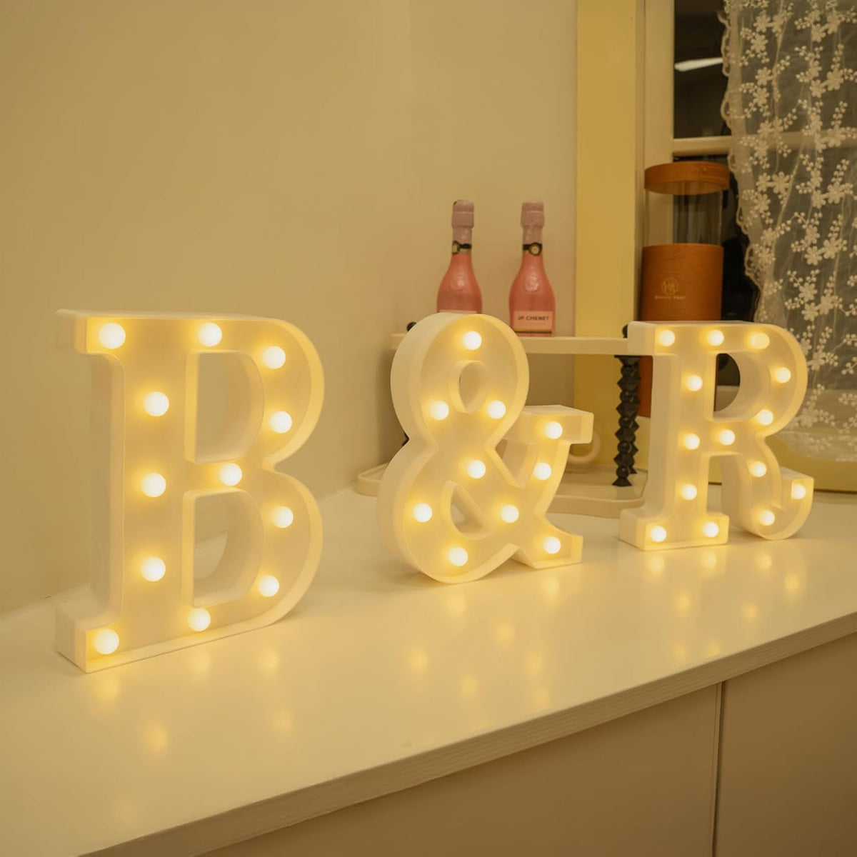 Foaky Led Gold Foaky LED Letter Lights Sign Marquee Light Up Letters Sign for Night L ...