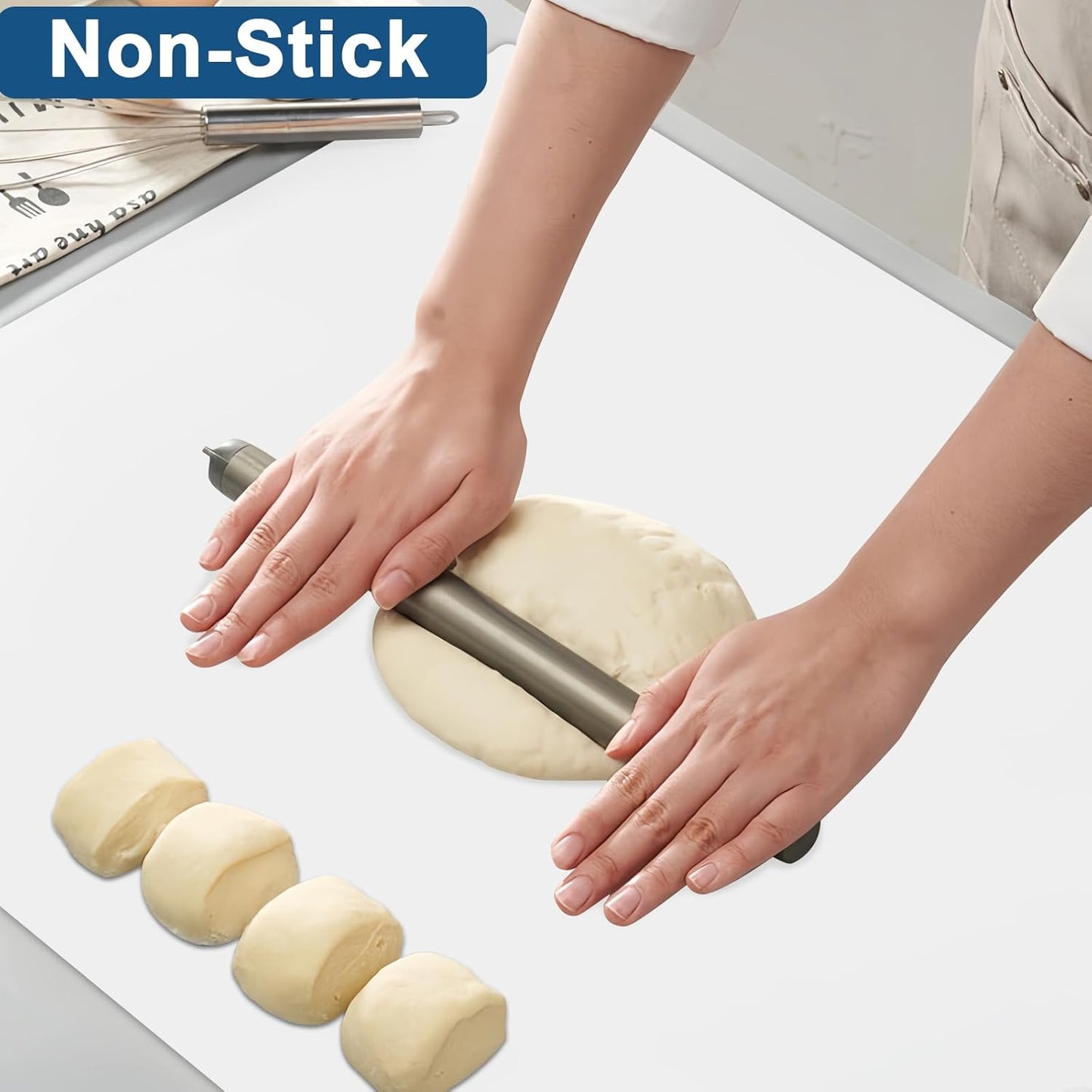 24"x32"(60cmx80cm) Silicone Mat for Kitchen Counter, Heat Resistant Non-Slip Countertop Protector, Waterproof Silicone Craft Mat for Kitchen Island, Semitransparent