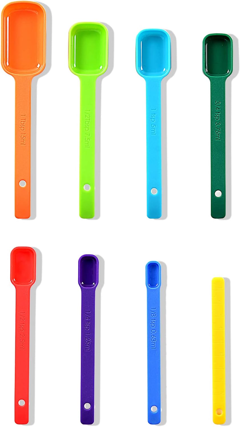 Measuring Cups and Spoons Set of 15,Assorted Colors