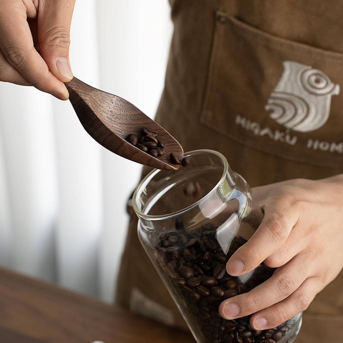 Black Walnut Coffee Scoop for Ground Coffee, Loose Tea & Bath Salts, 1 Tablespoon/15ml, Multi-Purpose Kitchen Scooping Tool for Jars, Canisters & Coffee Brewing Accessories(1pcs)