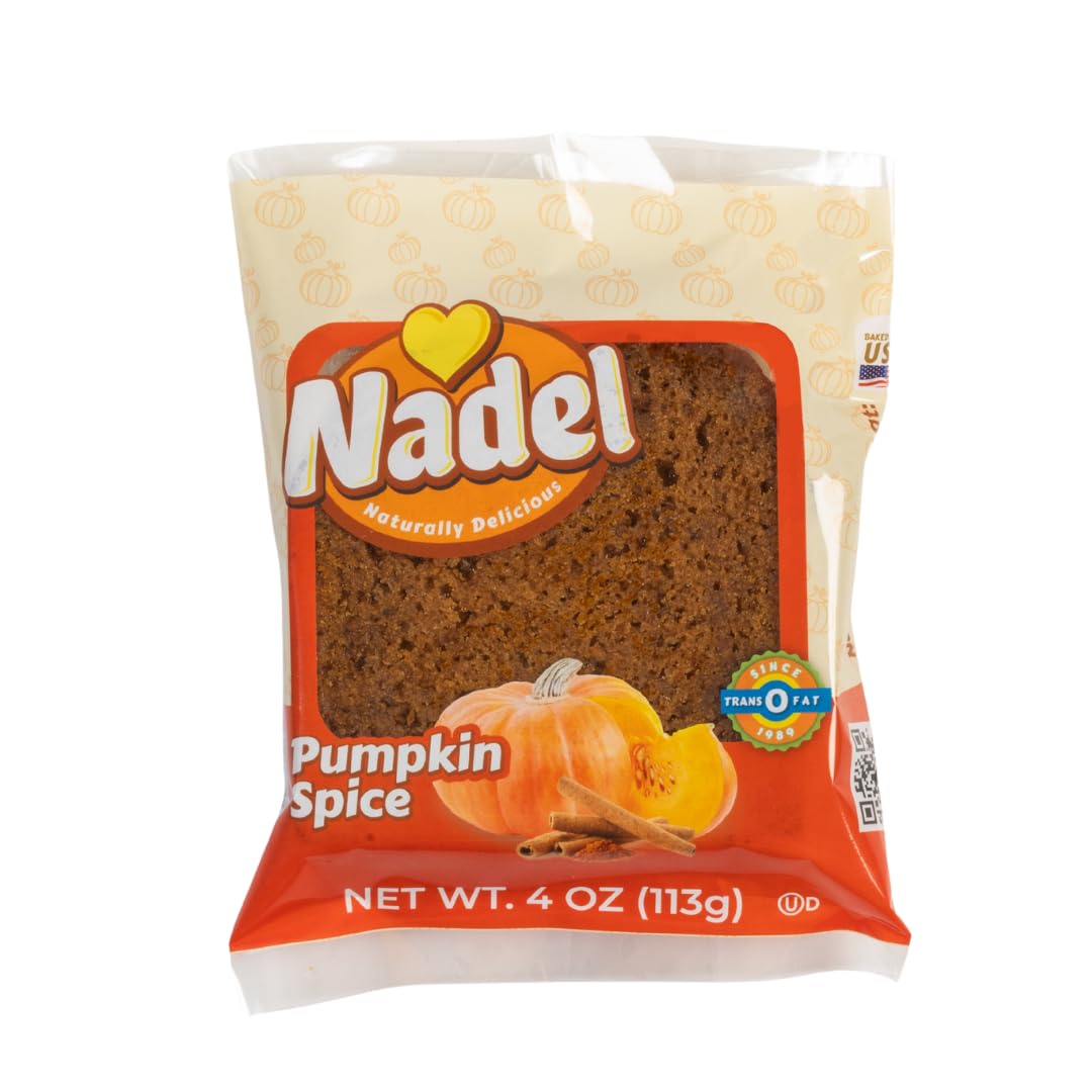 Nadel - NATURALLY DELICIOUS Pumpkin Spice Bread Slices, 12 Pack, Sweet Breads & Cakes breakfast bar, back to school lunch snack.