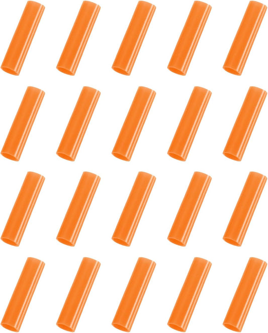 uxcell 20Pcs Silicone Straw Tips, Metal Straw Covers, Soft Reusable Straws Tips Fit for 8mm/0.31" OD Stainless Steel Straws (Orange)