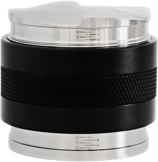 51mm Coffee Distributor & Tamper - Dual Head Adjustable Depth for Breville Barista Pro/Express/Touch - 304 Stainless Steel Coffee Leveler and Hand Tamper, Black