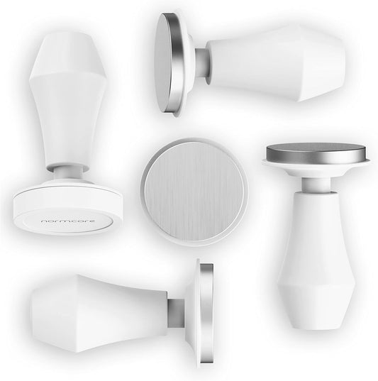 Normcore 58.5mm Espresso Coffee Tamper V4, Spring Loaded Tamper with 15lb/25lb/30lb Interchangeable Springs, Compatible with 58mm Portafilter Baskets, Non-stick coating White