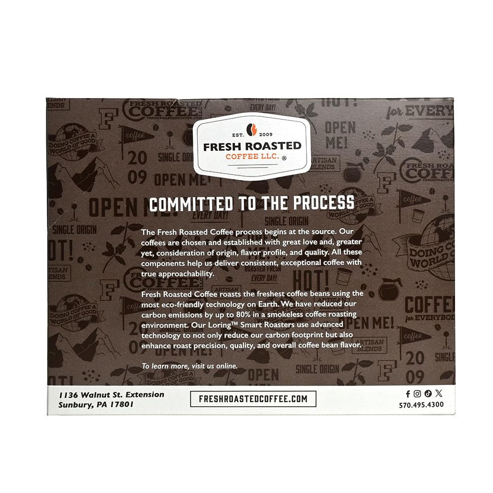 Fresh Roasted Coffee, Dark Brazil, Med-Dark Roast, 72 Pods for K Cup Brewers