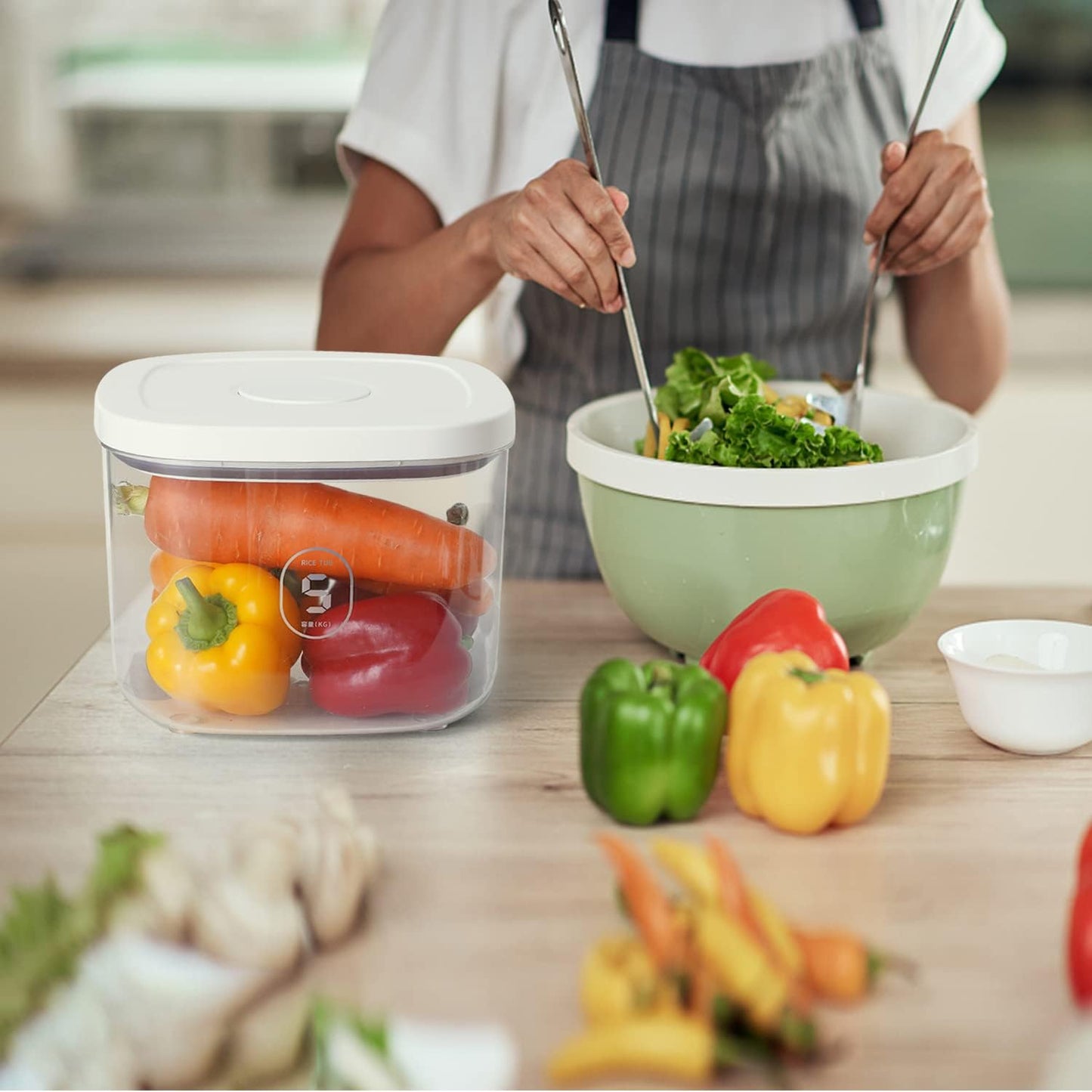 10 Lbs Storage Container Bin Rice Dispenser with Measuring Cup Food Cereal Container Bins Household for Kitchen Pantry Organization