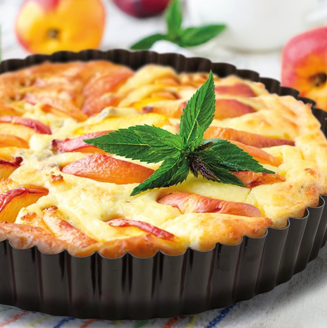 Paderno World Cuisine 11.875 Inch Fluted Non-Stick Tart Pan with Removable Bottom