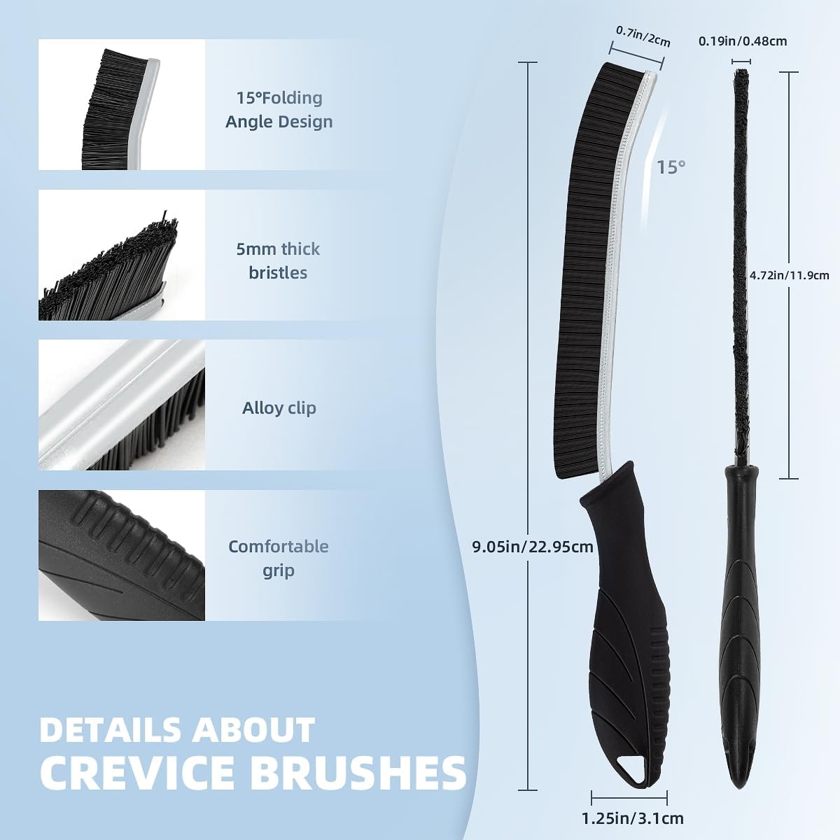 Hard Bristle Crevice Cleaning Brush-Thin Gap Scrub Brush, Small Cleaning Brush, Grout Brush, Kitchen Brush, Cleaning Tools for Toilet, Bathroom, Sink, Home, Household, Window (6, Mint)