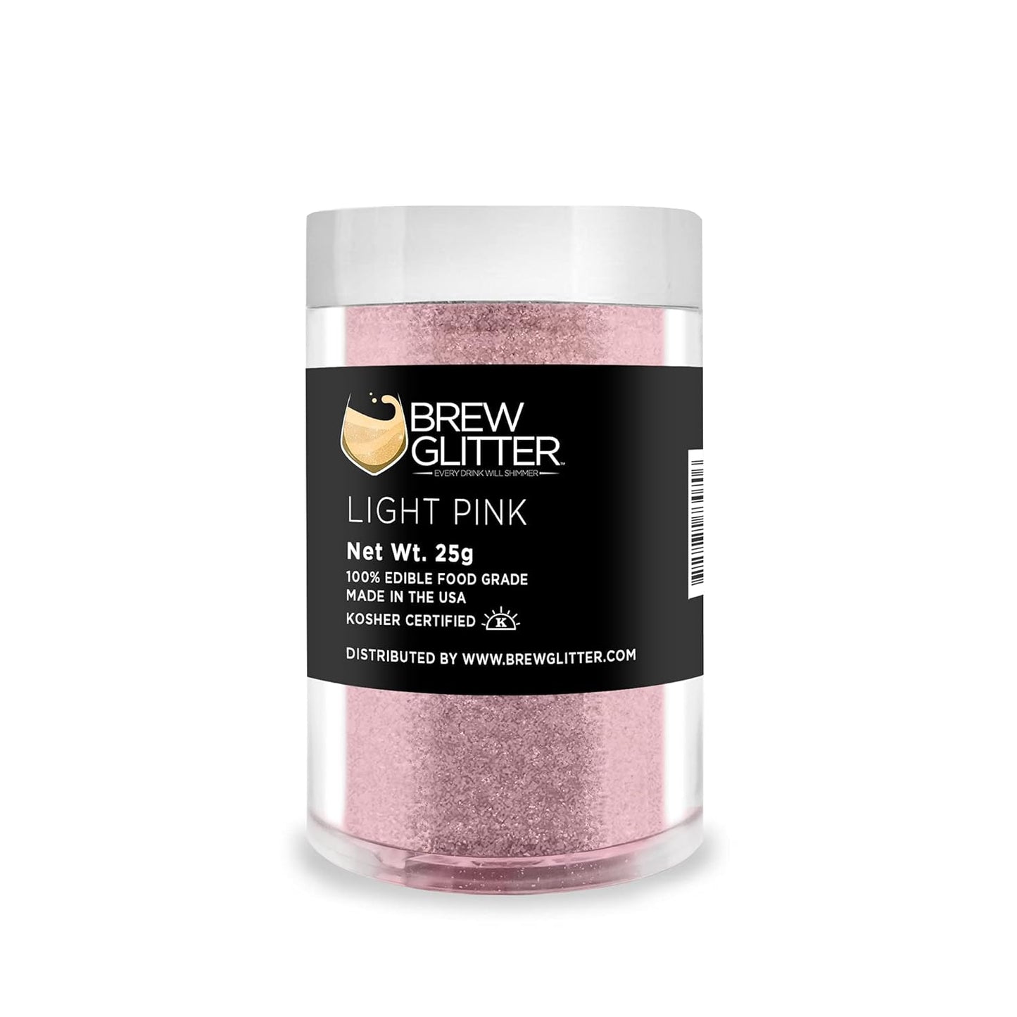 Light Pink BREW GLITTER Edible Glitter For Drinks, Cocktails, Beer, Garnish Glitter & Beverages | KOSHER & HALAL Certified | 100% Edible & Food Grade | Vegan, Gluten, Nut Free (25g, Light Pink)