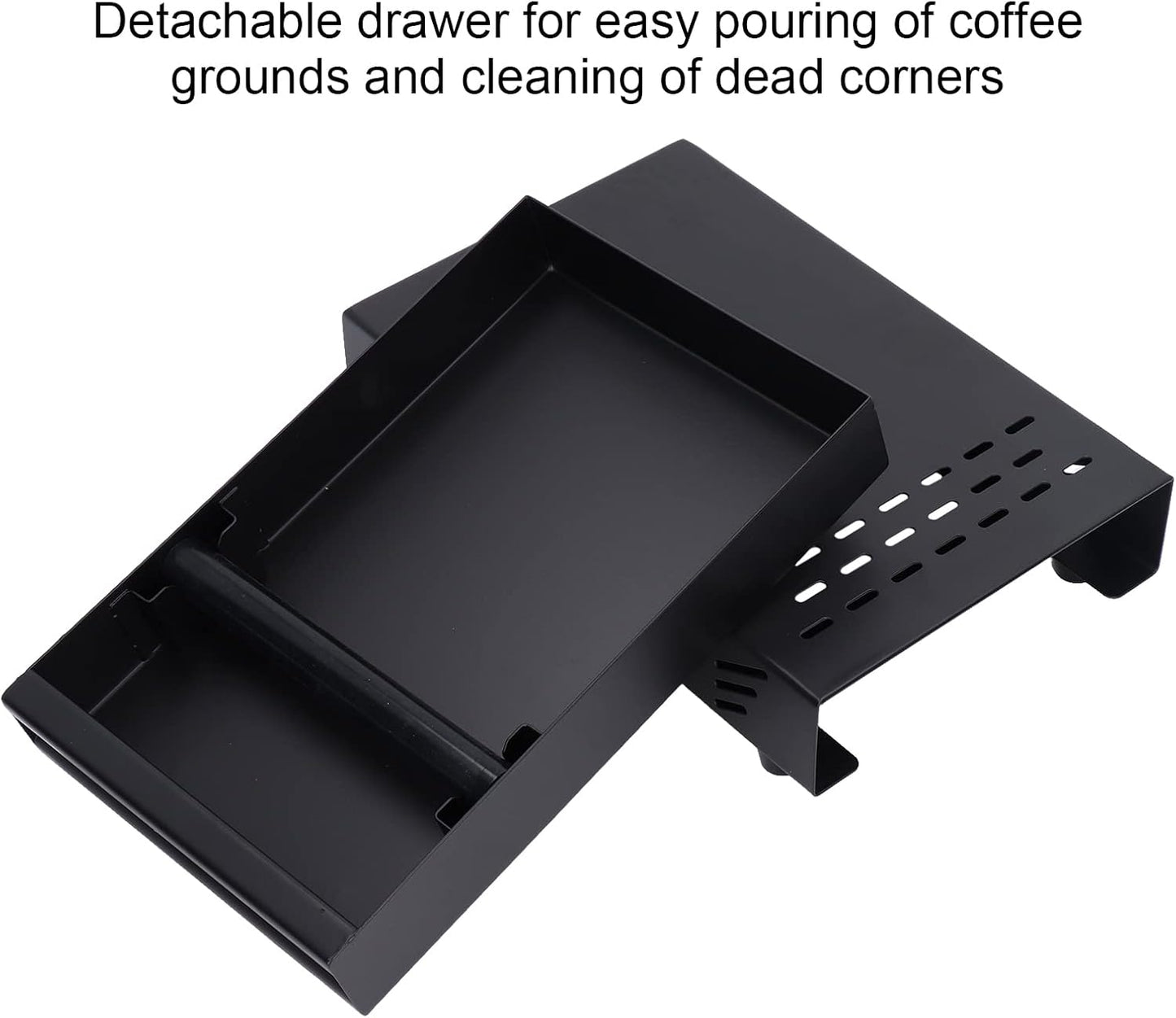 Stainless Steel Coffee Knock Box Drawer With Non Slip Feet, Rubber Lever Coffee Machine Drawer For Household Shop Knockbox With Drawer Coffee Knockout Drawer(Black)