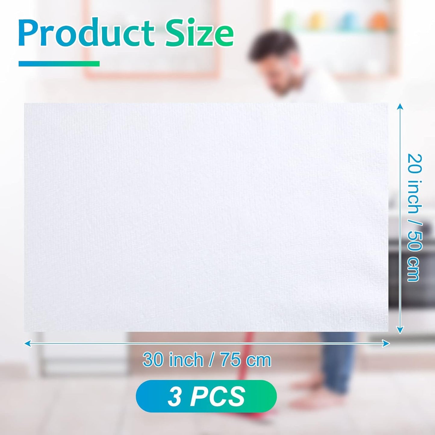 Newwiee 3 Pcs Extra Large Microfiber Cleaning Cloth 30" x 20" Washable Reusable Microfiber Towel Streak Free Lint Free Cloth for Cleaning Home Glass Office Window Bathrooms (White)