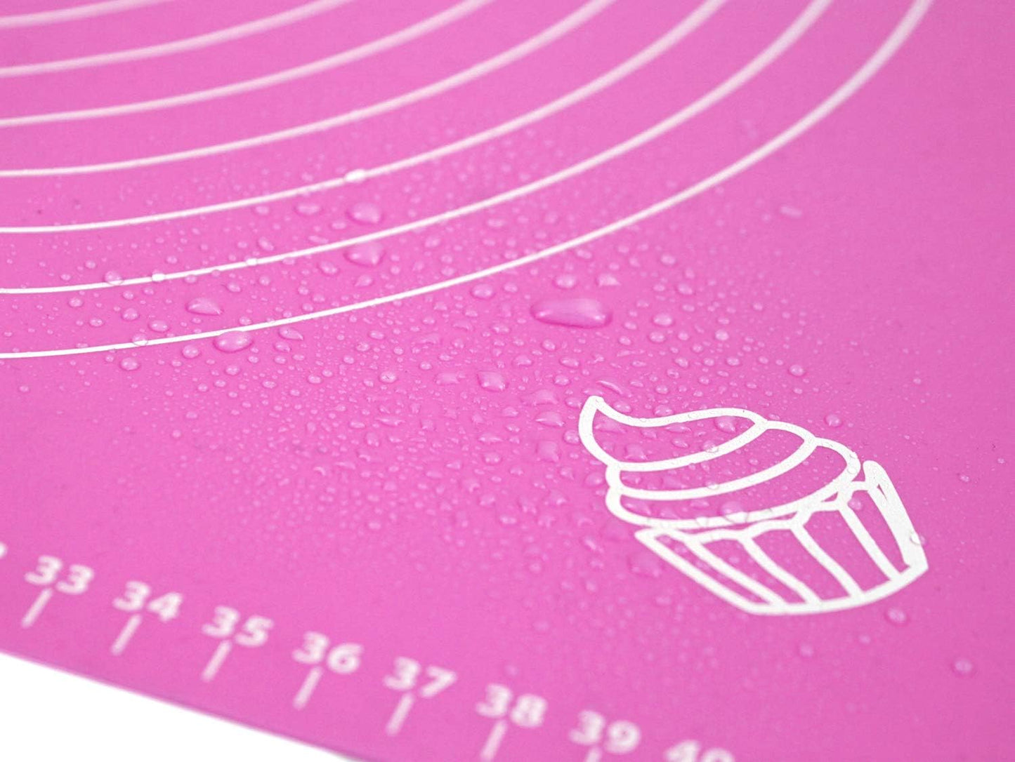 Silicone Baking Mat for Rolling Pastry Dough with Measurements, 25.6 x 17.7 BPA Free Non stick and Non Slip Pink Table Sheet Baking Supplies for Bake Pizza Cake