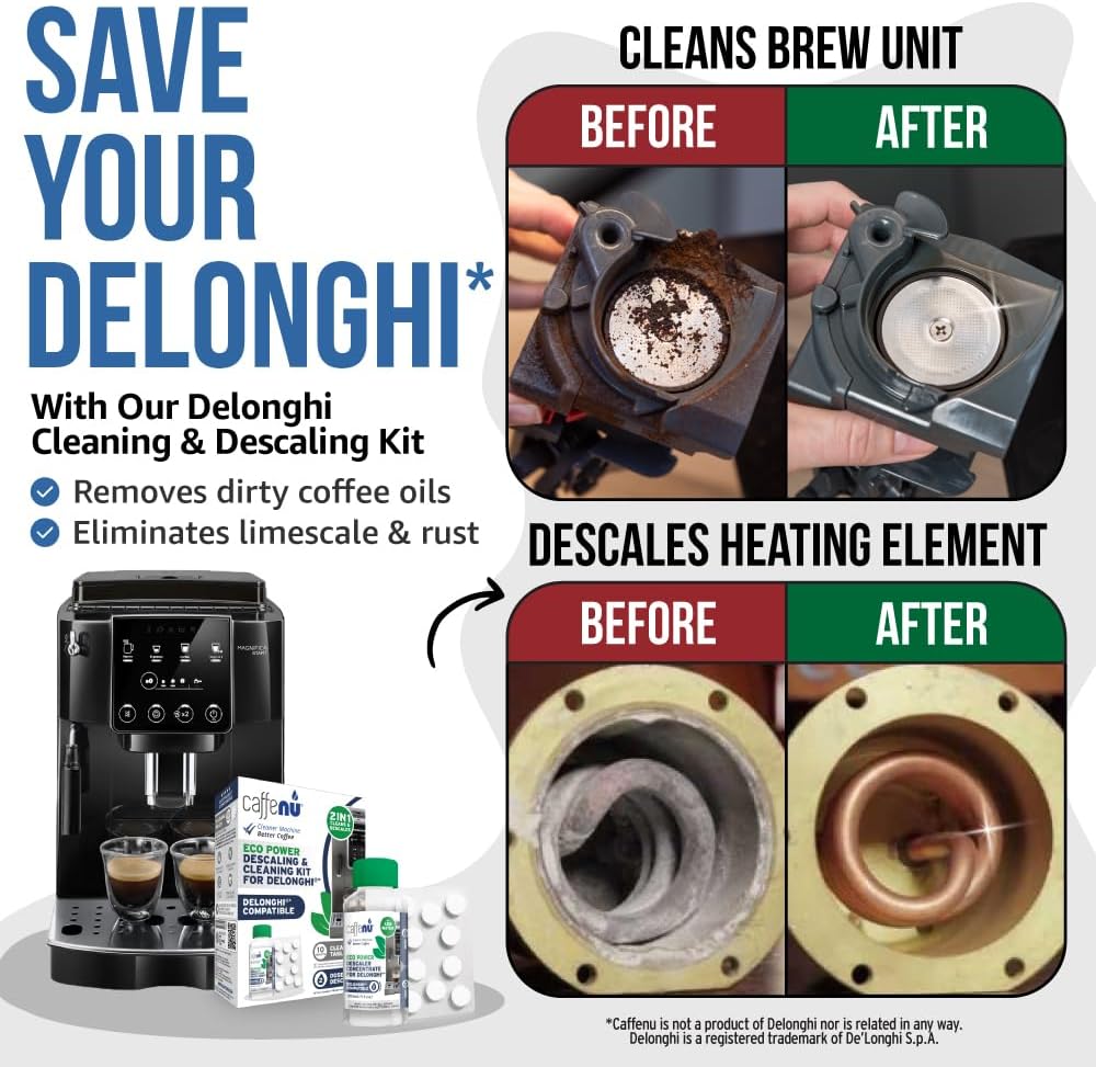 Caffenu Cleaning & Descaling Kit Compatible with DeLonghi Coffee Machines