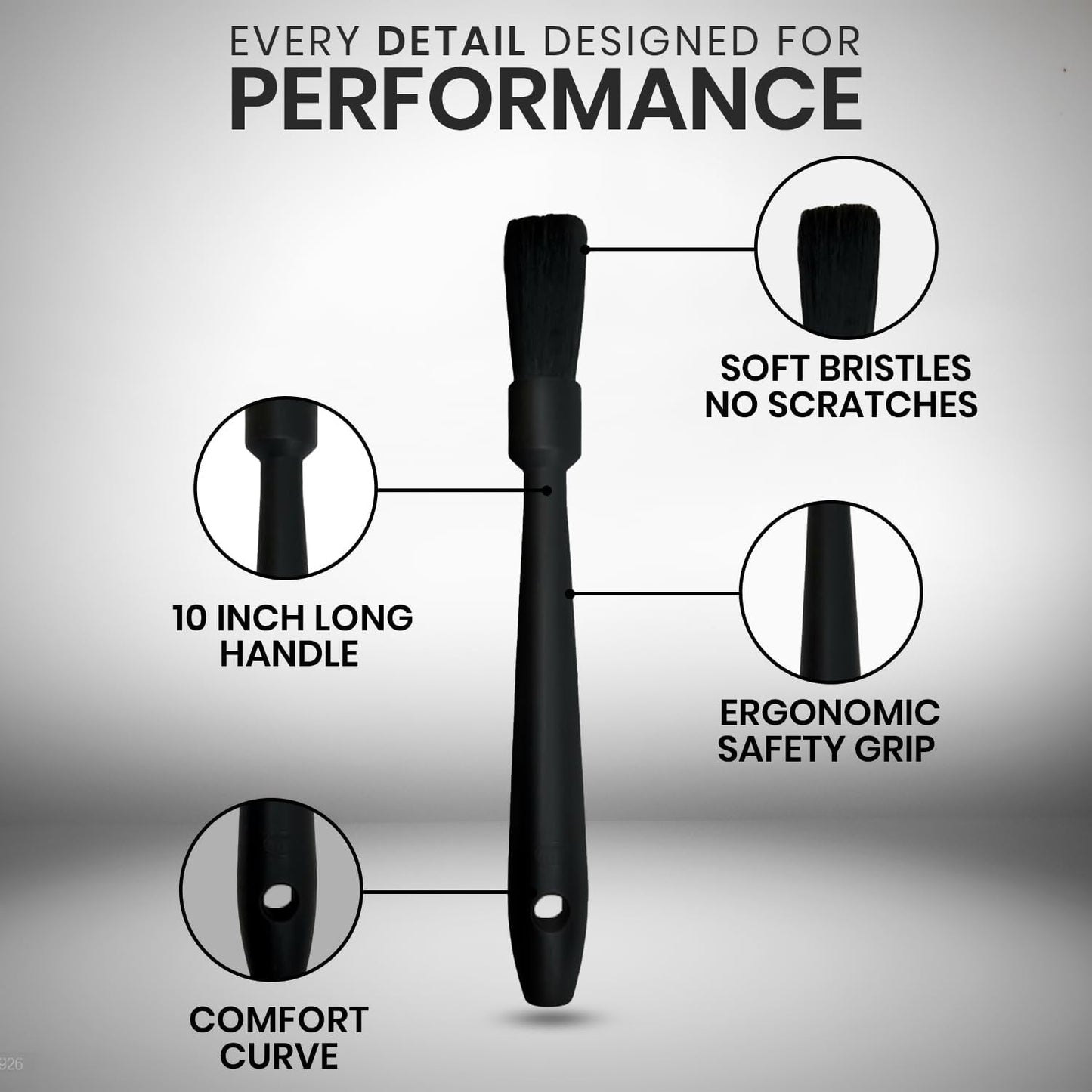 Rattleware 10" Black Espresso Machine Grinder Brush, Long Durable Handle Coffee Grinder Cleaning Brush - Ideal for Home, Cafe, Restaurant, or Hotel - Trusted By Baristas