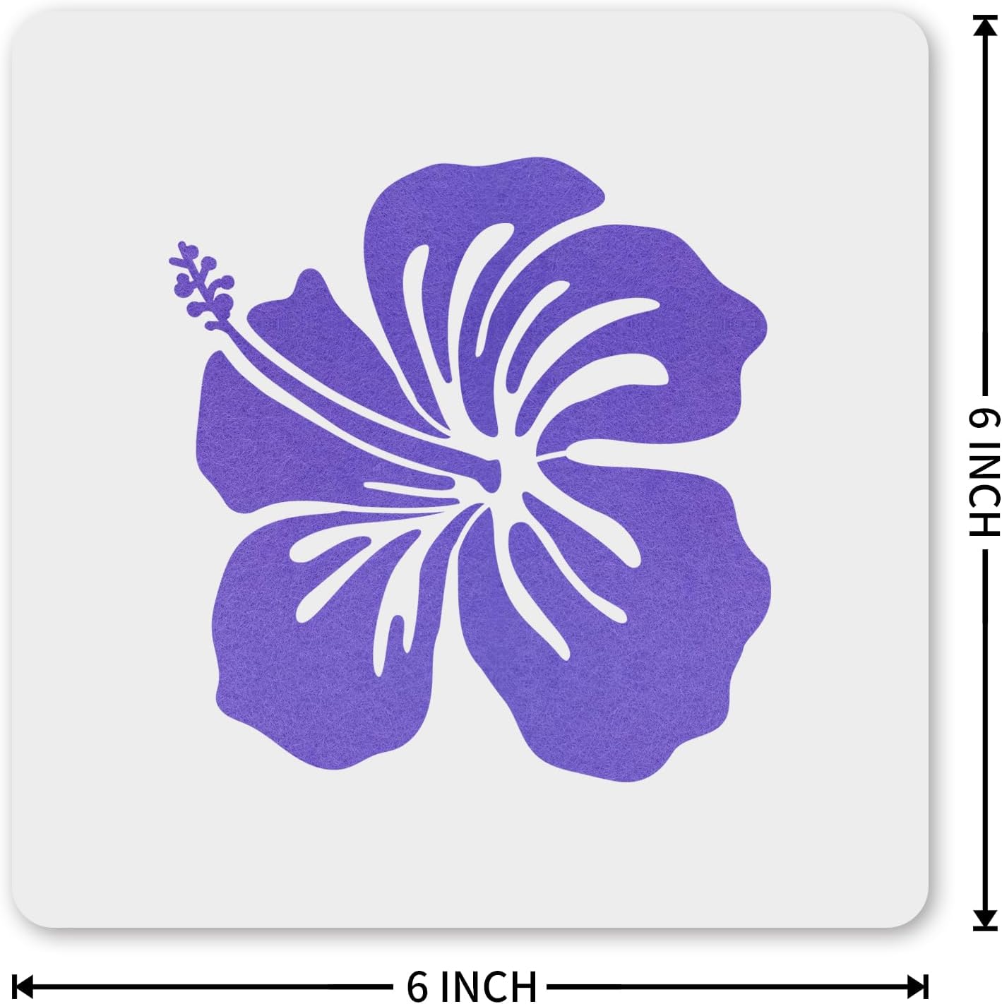 MAGJUCHE Hibiscus Stencil 6 Inches, Reusable Spring Flower Stencil for Painting DIY Crafts Decor