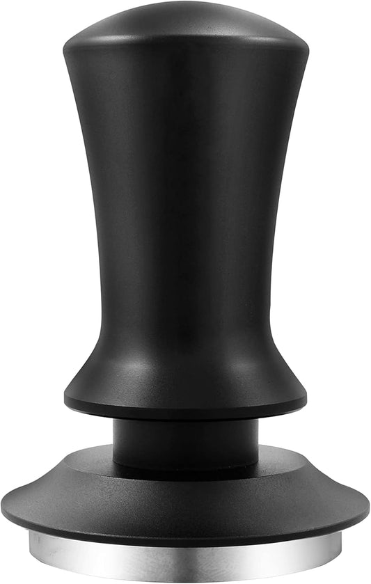K COOL Espresso Hand Tamper, Premium Barista Coffee Tamper with Calibrated Spring, Stainless Steel Base Tamper Compatible with Espresso Machine Rancilio, Gaggia Bottomless Portafilter (58mm, Black)
