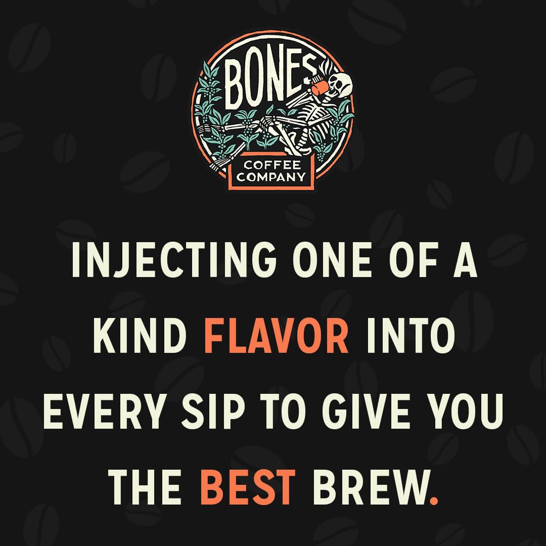 Bones Coffee Company Cookies 'N Dreams, Cookie and Cream Flavored Coffee Pods, Low Acid Medium Roast Single-Serve Bones Cups, Compatible with K-Cups Brewers Coffee Maker, 12 Count