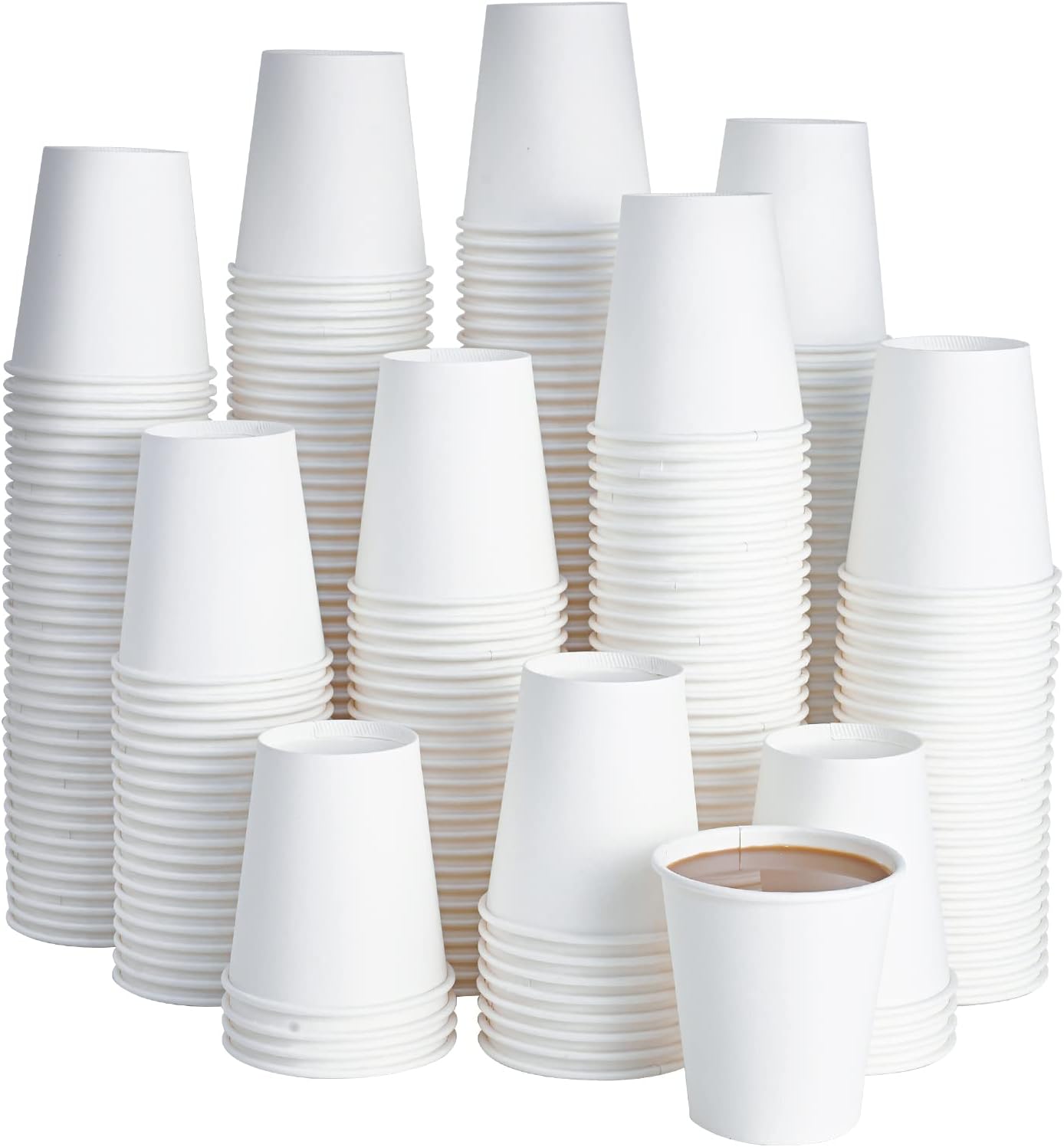 LITOPAK 270 Pack 10 oz Disposable Paper Coffee Cup, Drinking Cups for Water, White Paper Hot Coffee Cups, Suitable for Party, Picnic, Travel, and Events