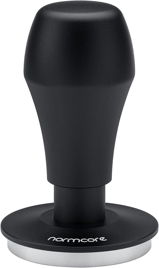 Normcore 57mm Coffee Tamper V4.1 with Click Sound Feedback, Spring Loaded Tamper With Stainless Steel Flat Base, Compatible with Lelit Anna Portafilter, Black