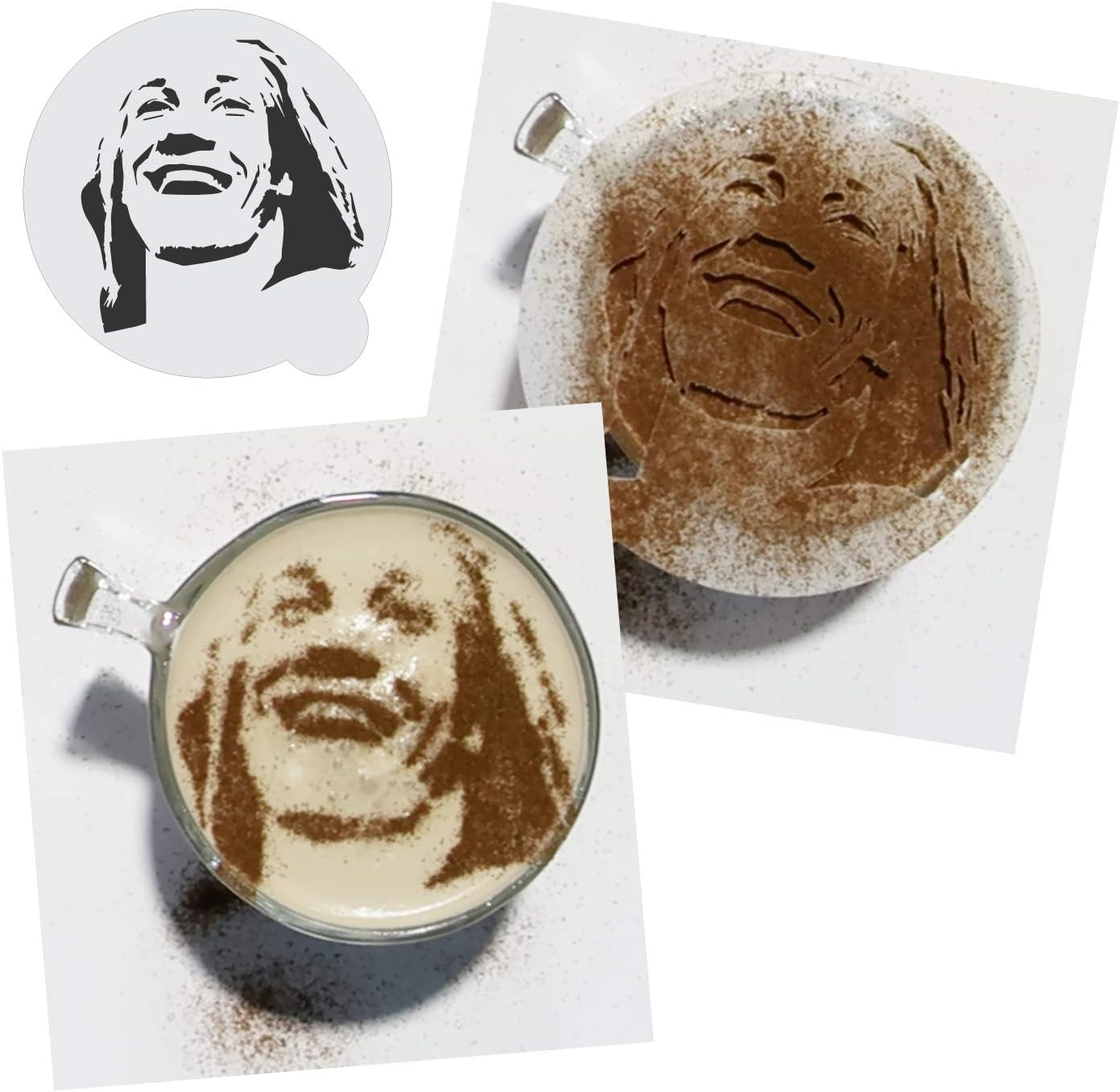 Stencil Stop Custom Coffee Stencil - Customizable for Business Logos, Faces, Images - 14 Mil Mylar Plastic (3 x 3 inches - 10 Pack)