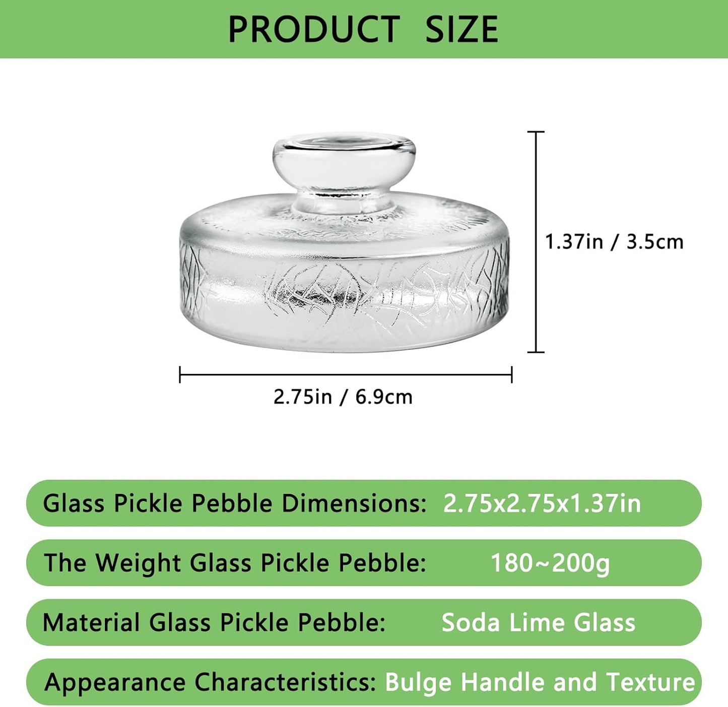 Artcome 10-Pack Glass Fermentation Weights with Easy Grip Handle and Unique Texture Design for Large Wide Mouth Mason Jars