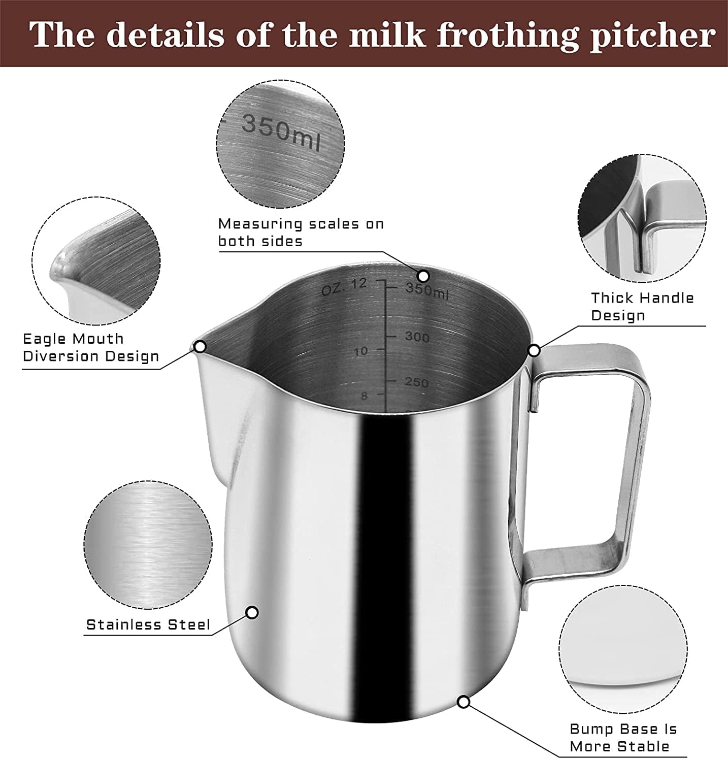 51 mm Coffee Tamper Set Coffee Press for Portafilter Machine Espresso Tamper with Tamper Mat, Frothing Pitcher (350ml/11.836oz), Barista Towel, Latte Art Pen and Decorative Stencils
