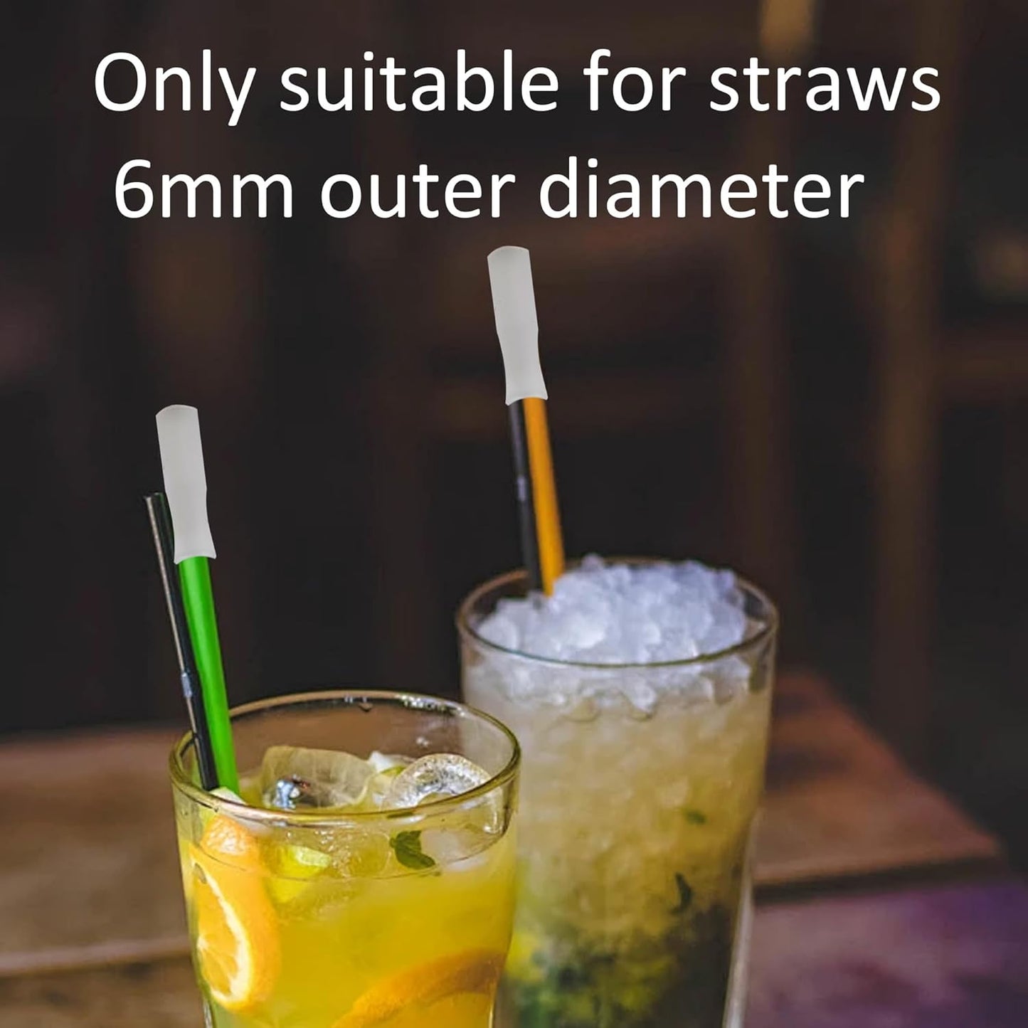 pson 8Pcs Silicone Straw Tips, Food Grade Reusable Anti-Scald/Cold Straw Covers Fit for 8mm Stainless Steel Straws(White)