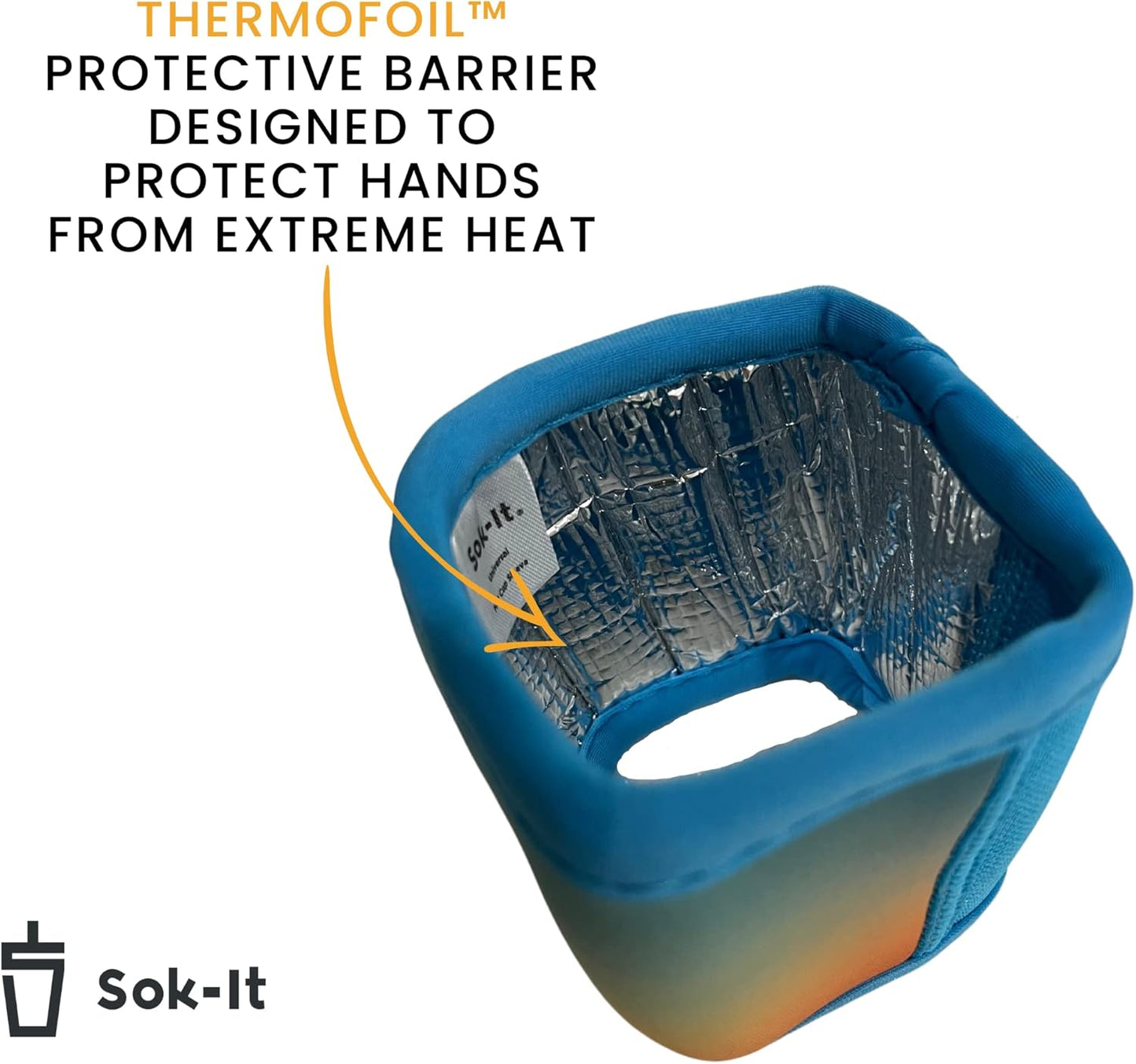 Sok It HotSok Coffee & Tea Reusable Insulated Neoprene Cup Sleeve (Gingham Flowers)