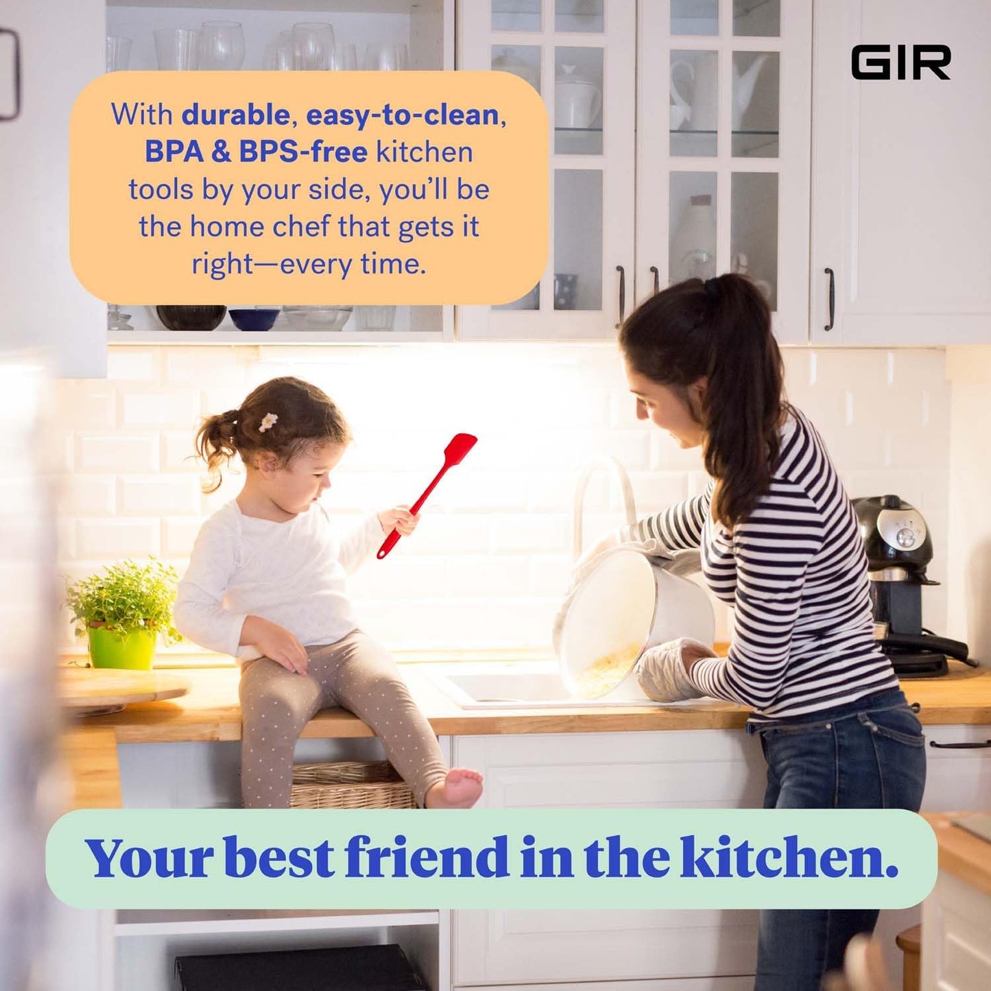 GIR: Get It Right Silicone Spatula - 11-Inch Red Skinny Jar Spatula - Heat Resistant & Nonstick Fiberglass Core -Flexible Kitchen Tool