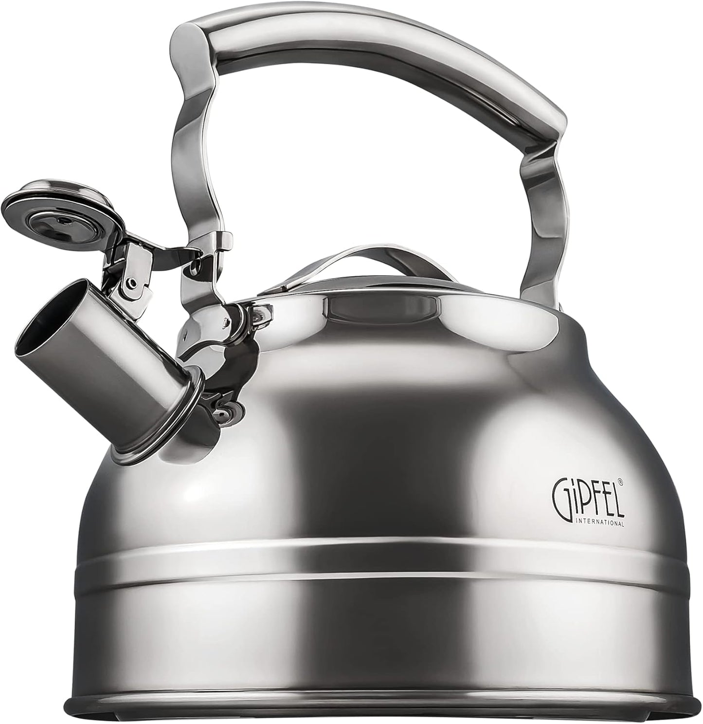 Whistling Tea Kettle Stovetop - Food Grade Stainless Steel Teapot for Stove Top with Ergonomic Handle for Gas, Induction, Electric Stovetops 2.3 Quart