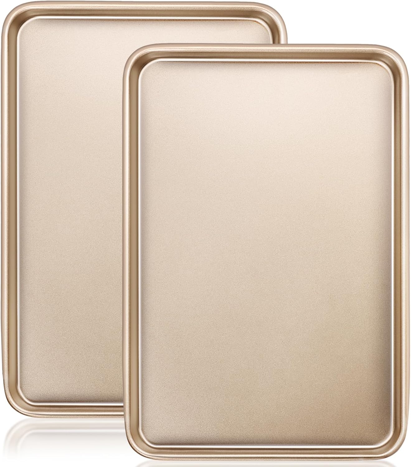 Baking Sheet Pan Set of 2, Wildone Commercial Cookie Sheets for Baking, Nonstick Carbon Steel Oven Tray Half Sheet Pan 17.5x12 Inch, Heavy Duty & Easy Clean