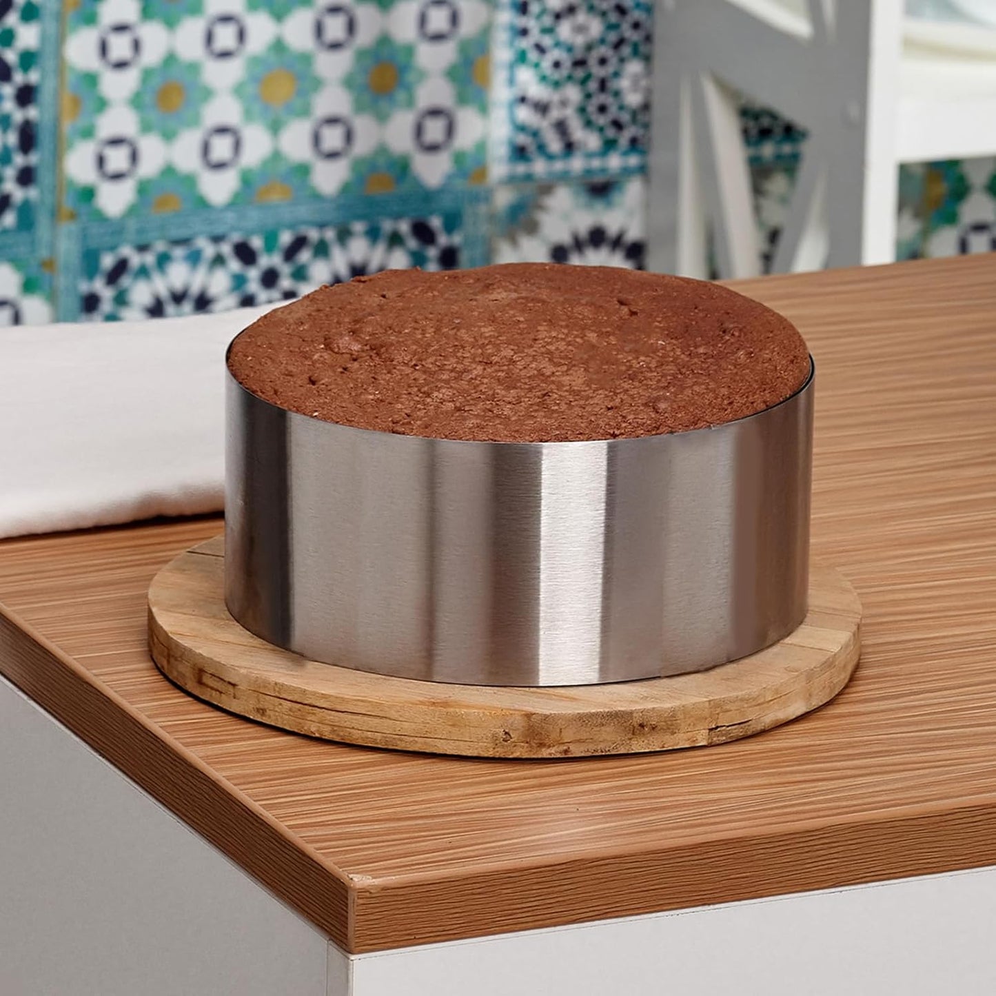 HARFINGTON Round Cake Ring 2.95 x 2 Inch Seamless Stainless Steel Pastry Mousse Dessert Ring Mirror Coating for Baking Cooking Making Tool