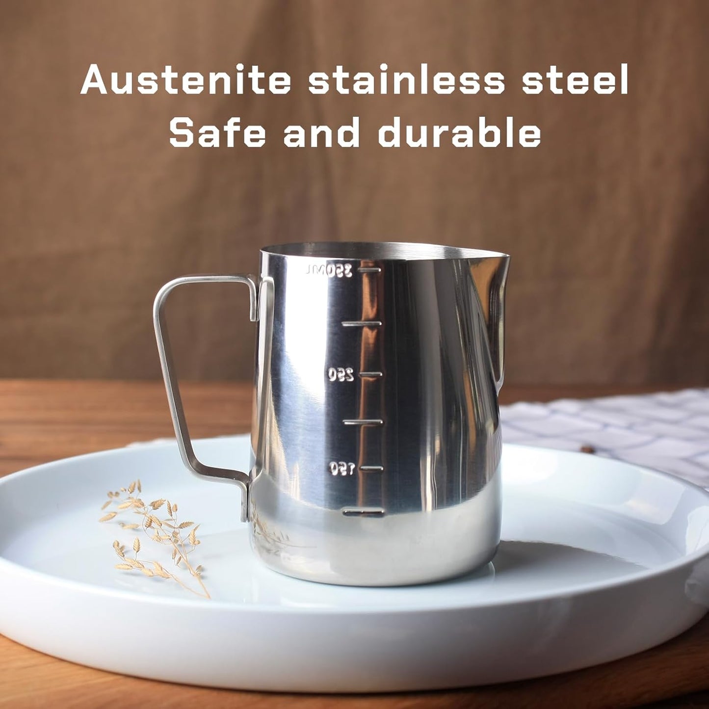 Milk Frothing Pitcher Steaming Pitchers Stainless Steel Milk/Coffee/Latte/Cappuccino Steam Pitchers Milk Jug Cup (600ml/20oz Set)