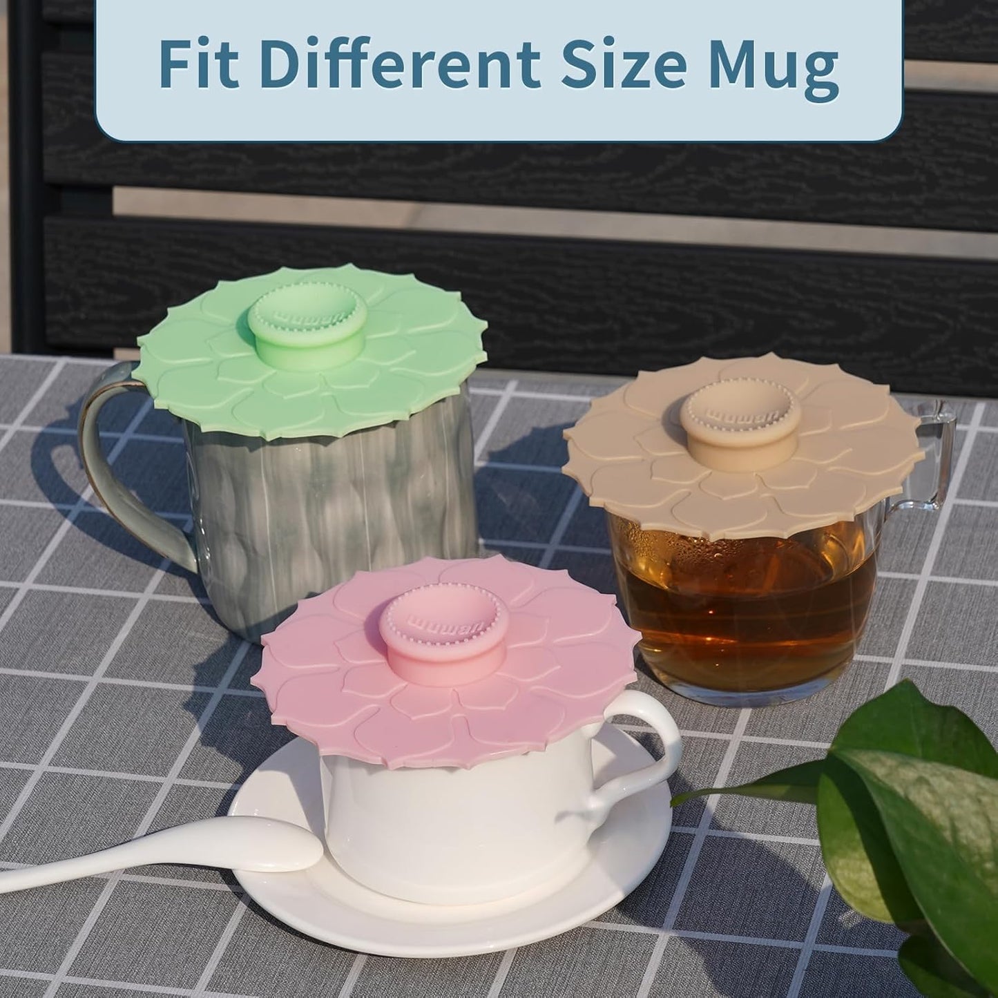 Silicone Cup Covers 4.1 Inch Reusable Silicone Mug and Cup Lids Suction Seal Lid Caps to Keep Drink Warm or Cold for Steeping Coffee Tea And Drink Cover (flower 3pcs, 3)