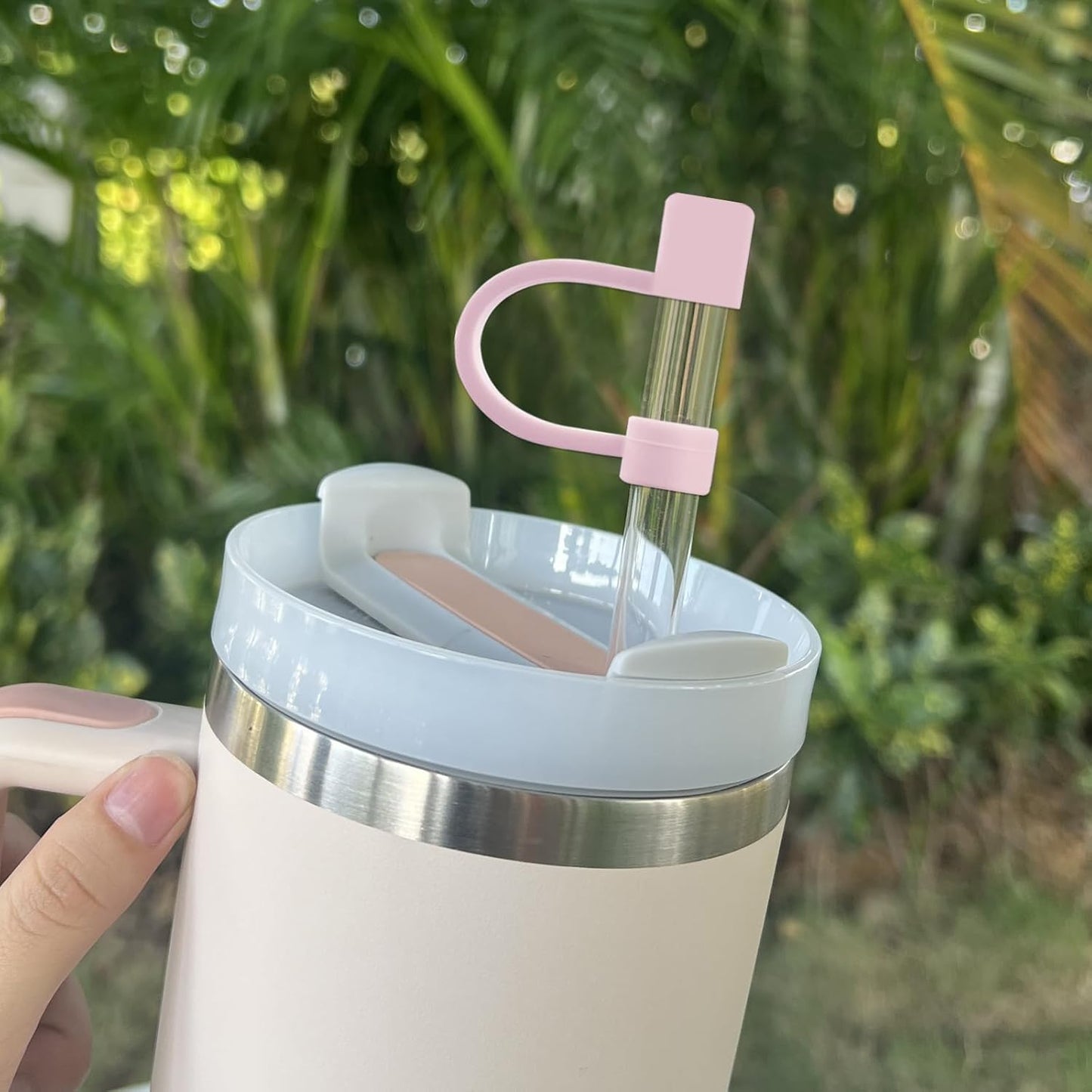 Velaco 5Pcs 0.4in/10mm Diameter Silicone Straw Covers Cap Compatible with Stanley 20 30&40 Oz Cup, Straw Toppers for Stanley 40 Oz Tumbler with Handle, Dust-Proof Straw Caps for Water Bottle