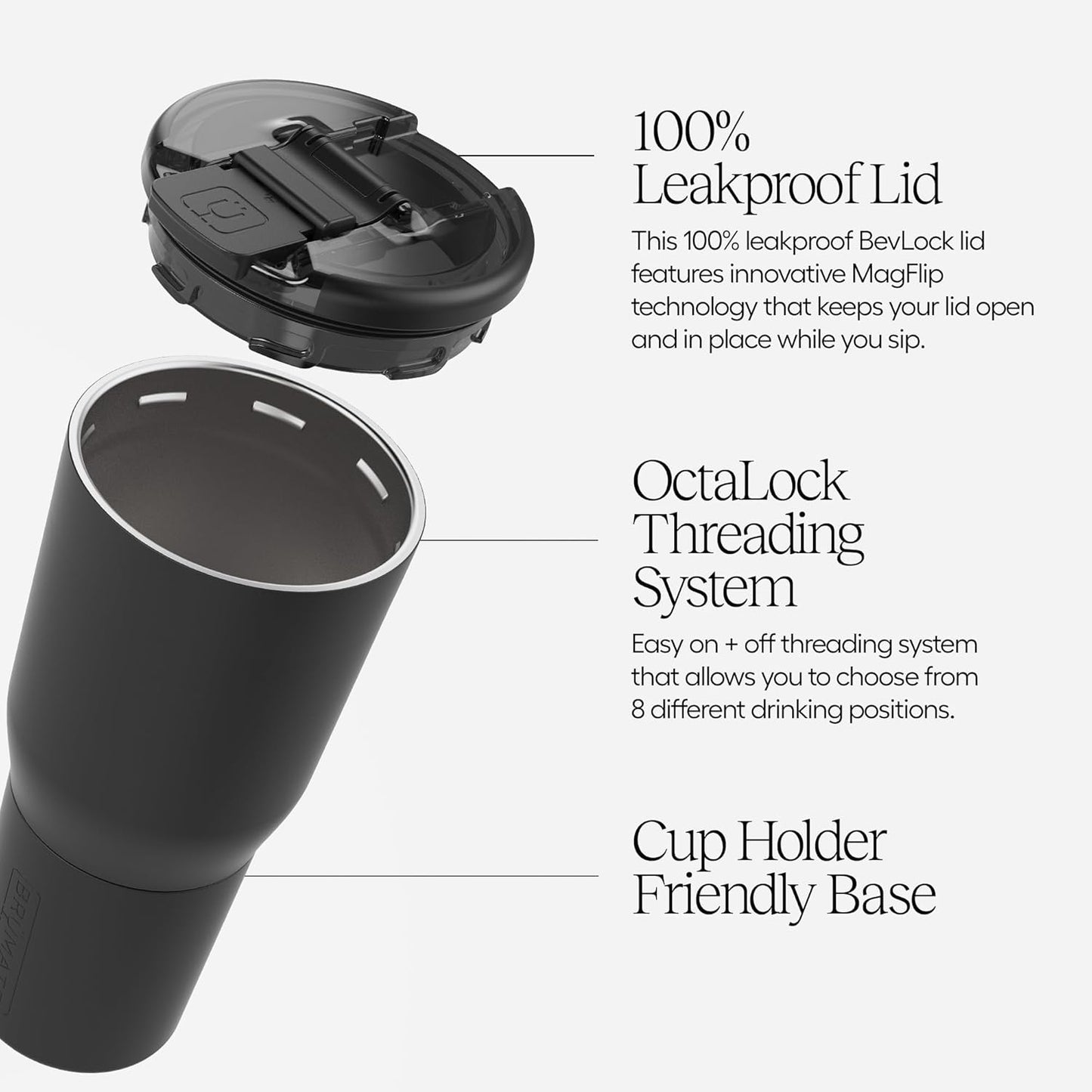 BrüMate Nav 25oz 100% Leak Proof Insulated Travel Tumbler with Magnetic BevLock™ Lid - Double Wall Cup-Holder Friendly Stainless Steel Mug (Guava)