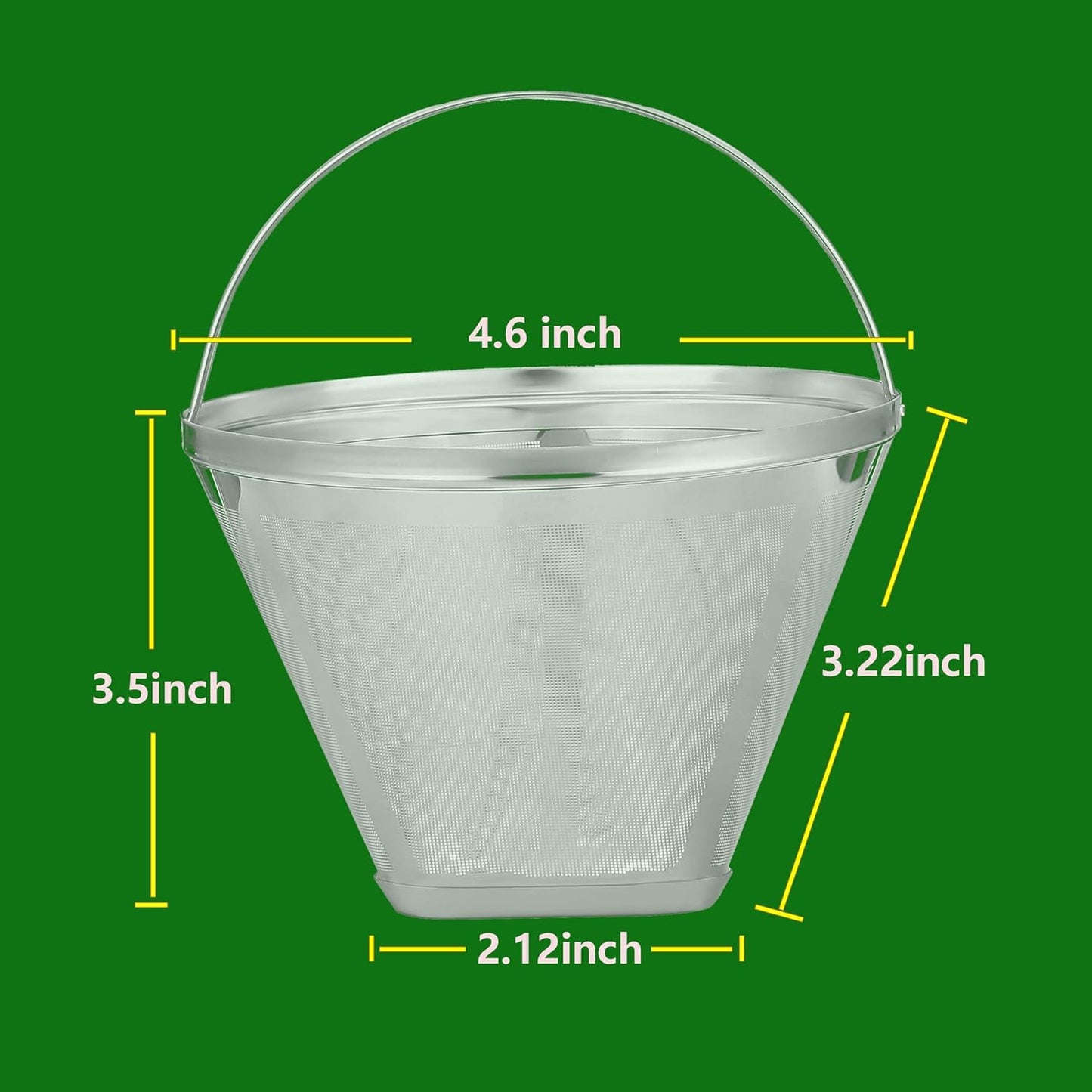 Reusable #4 Cone Coffee Filters for Ninja Dual Brew Pro Coffee Makers,Compatible with Ninja CFP301 CFP201,8-12 Cup Stainless Steel Basket (1*Stainless Steel)