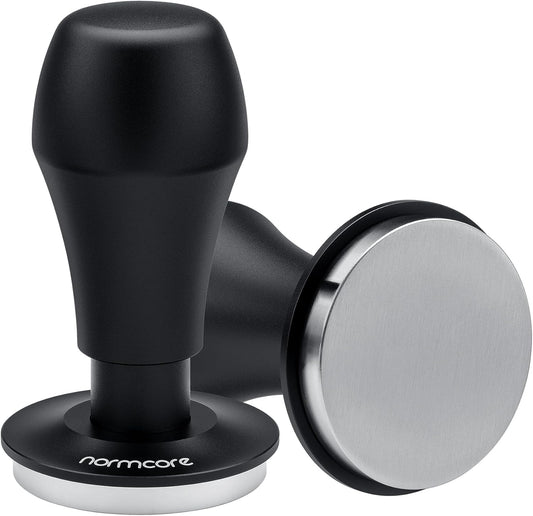 Normcore 49.7mm Coffee Tamper V4.1, Spring-loaded Tamper with Click Feedback For La Pavoni Pre-Millennium, ROK Espresso Maker, Black