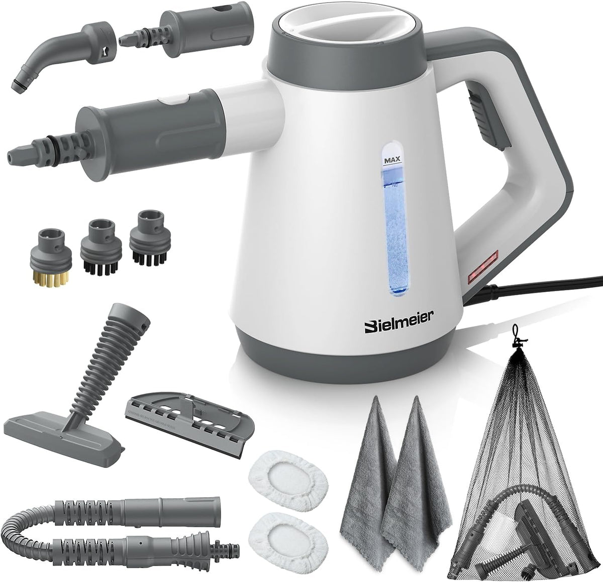 Handheld Pressurized Steam Cleaner - 15s Quick Start, Multi-Functional for Home, Kitchen, Bathroom, 8 Attachments, Chemical-Free, Safe & Efficient Cleaning Solution