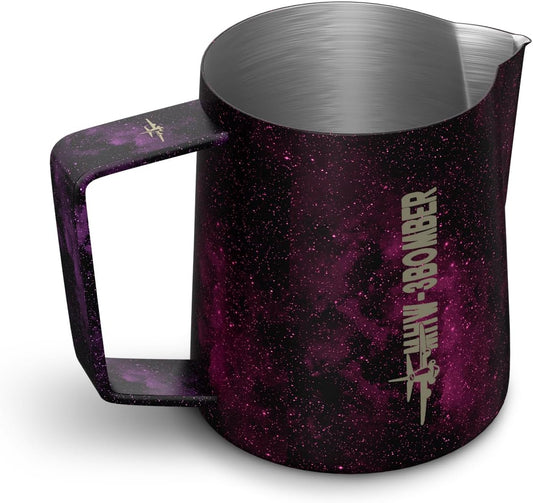 MHW-3BOMBER Espresso Steaming Pitcher Milk Frothing Pitcher Stainless Steel Milk Coffee Cappuccino Latte Art Barista Cup (5.0 Purple, 16.9 Ounces) P5007S