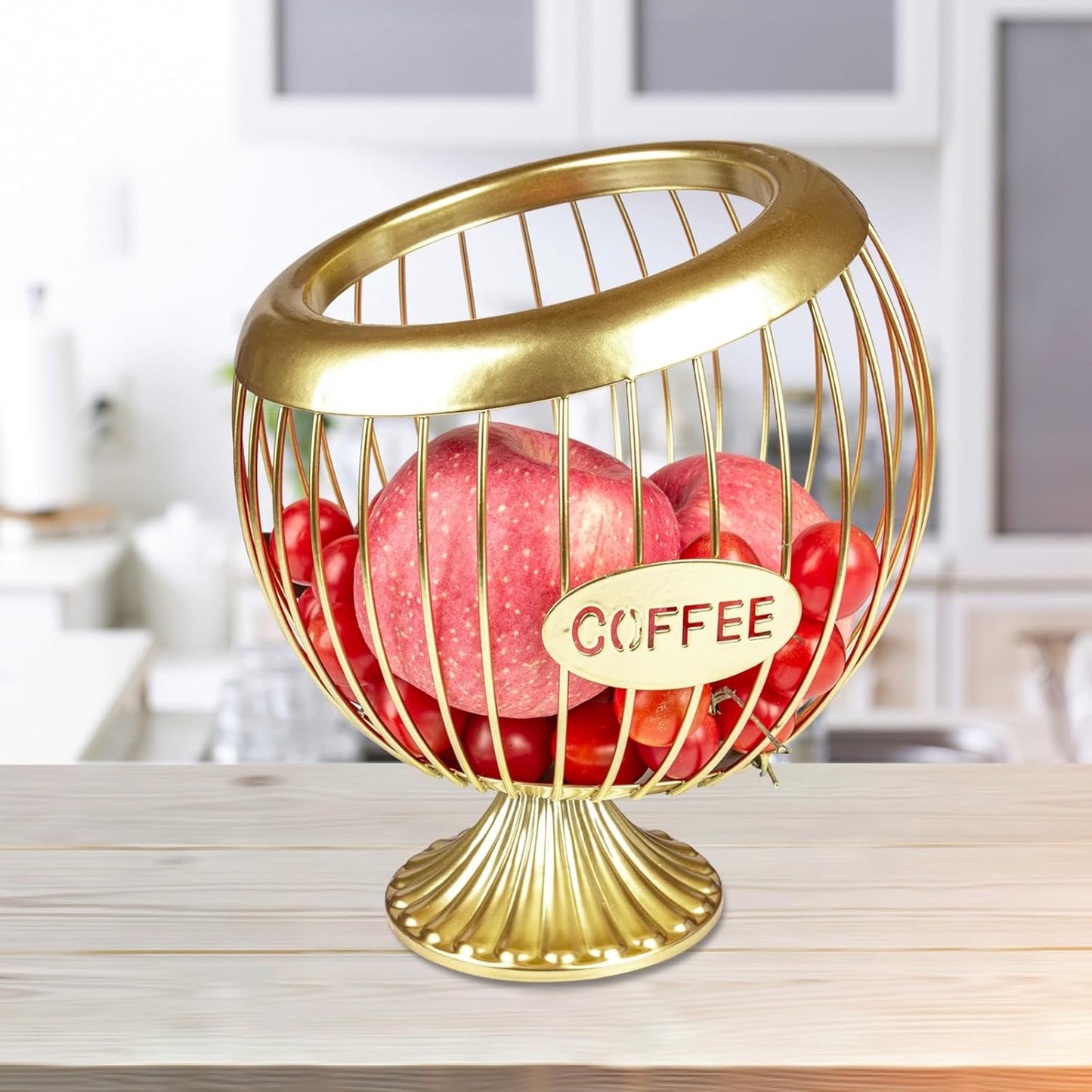 Stainless Steel Sphere Cup Coffee Basket pods holder Sturdy for Home or Office Kitchen Counter Organizer Espresso Capsule (Gold)