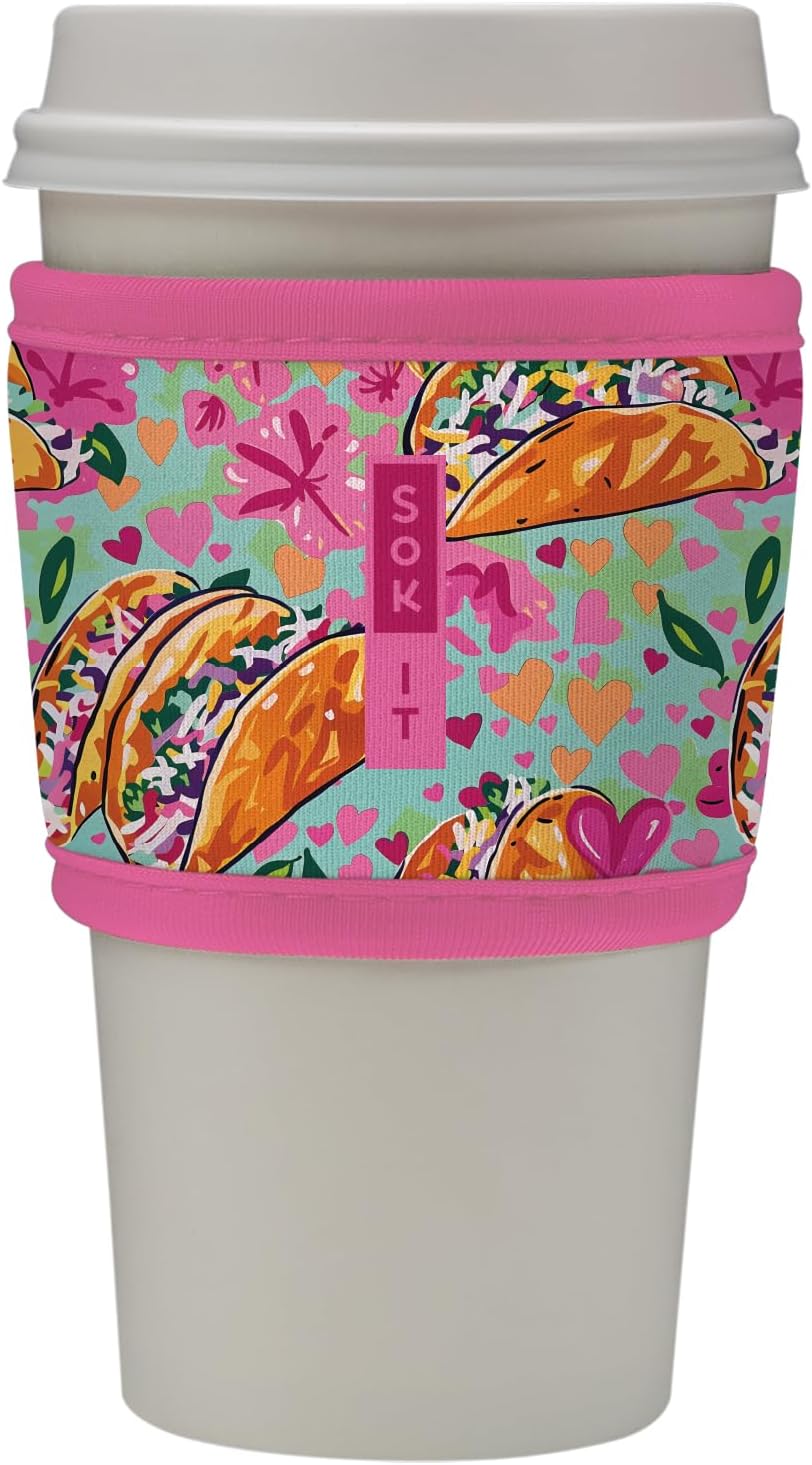 Sok It HotSok Coffee & Tea Reusable Insulated Neoprene Cup Sleeve (Taco 'Bout)