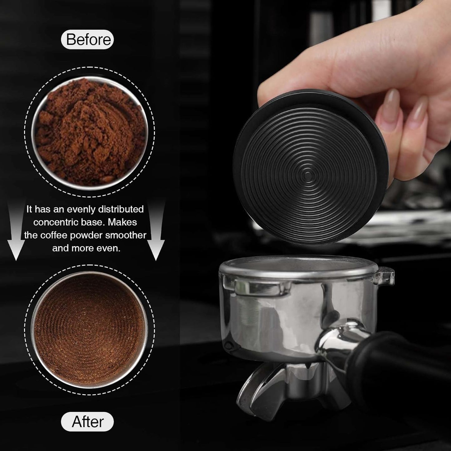 PUSEE 51mm Espresso Coffee Tamper - Premium Barista Coffee Tamper, 30lb Calibrated Double Spring Titanium Coating Base Ground Espresso Tamper, Fits for All 51mm Portafilters, Espresso Accessories