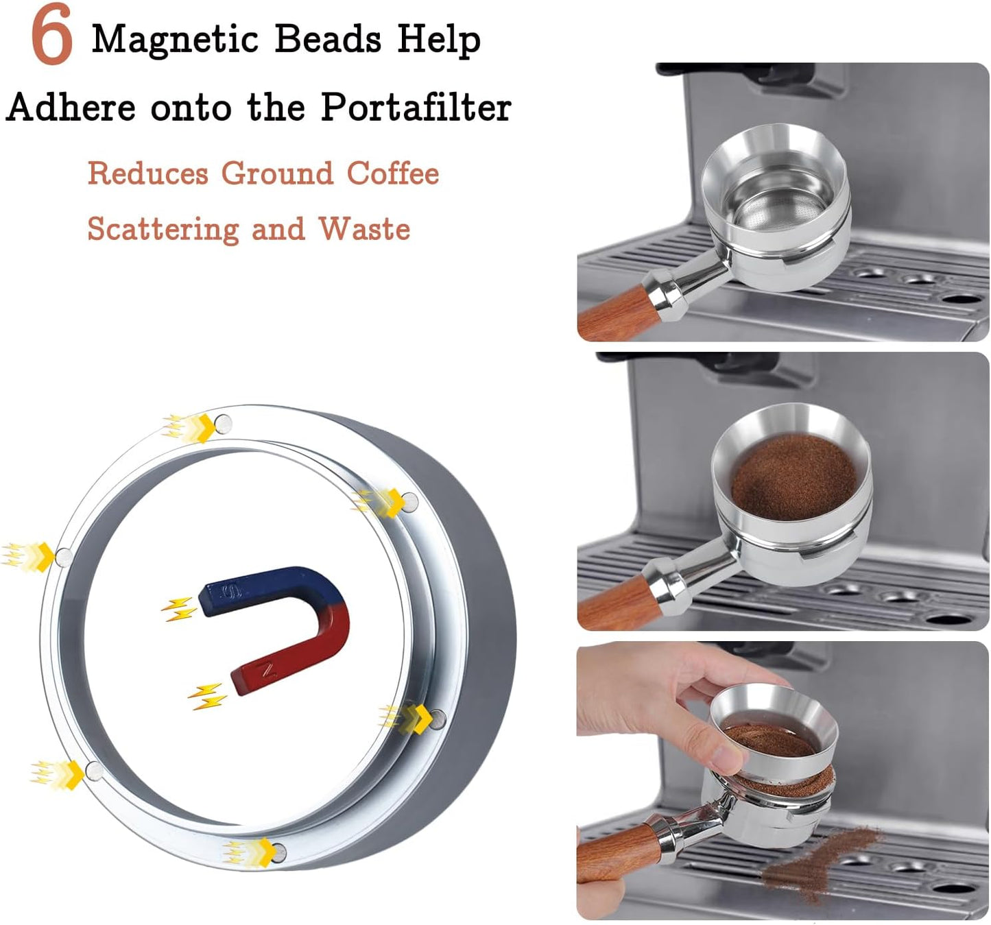 53mm Espresso Tamper Set - Spring-loaded Coffee Tamper, Adjustable Depth Espresso Distributor Leveler, Magnetic Dosing Funnel Aluminum Metal, Reusable Puck Screen, Fit for 53mm Portafilters