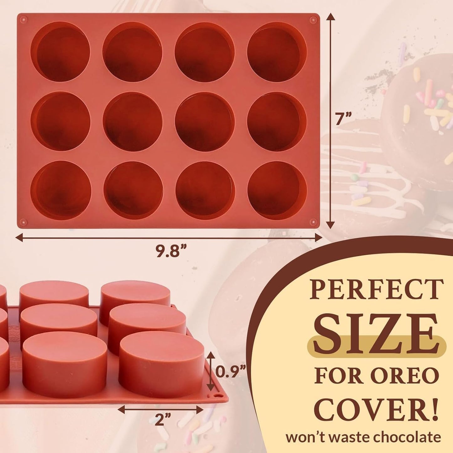 Chocolate Molds,Dubai Chocolate Mold and Scraper for Stuffed Bar,Deep Round Fix Chocolate Candy Bar Mold for Filling Knafeh Pistachio Chocolate Bar Kit