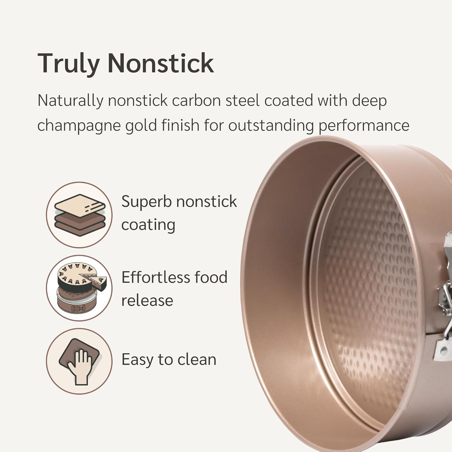 Non-Toxic Nonstick 10-Inch Round Springform Cake Pan 3-inches deep | Cheesecake Leak Proof Baking Pan