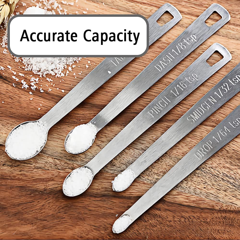 2PCS 1/16 Teaspoon(1/16tsp, 0.31ml, Pinch) Single Tiny Measuring Spoon, Small Individual Stainless Steel Measure Spoons Only